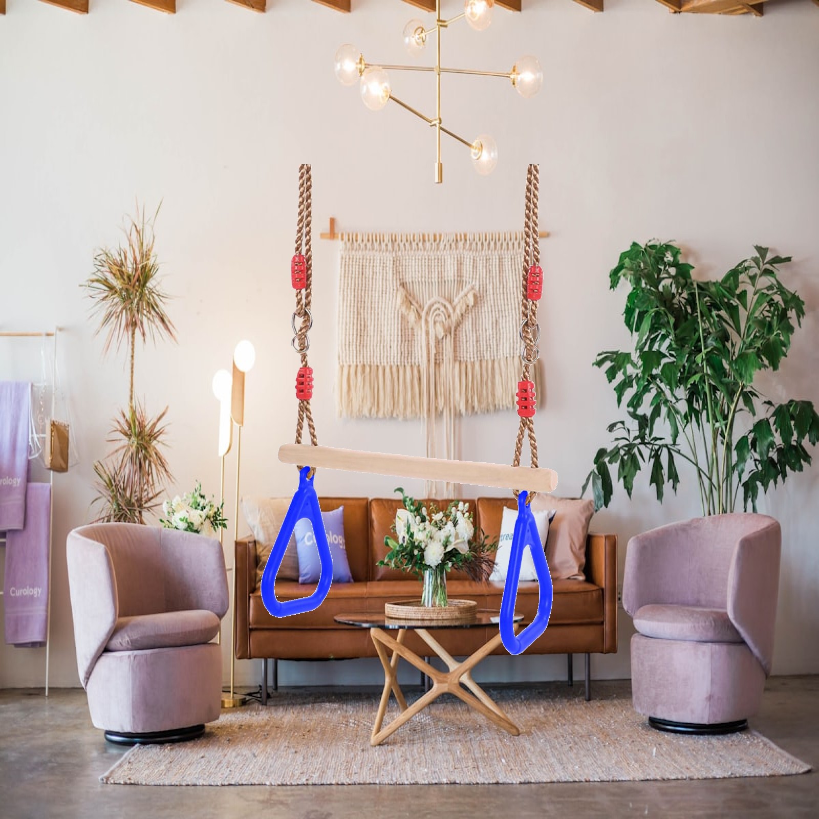 Gymnastic Rings Wooden - Indoor Outdoor Fun Swing Sets for