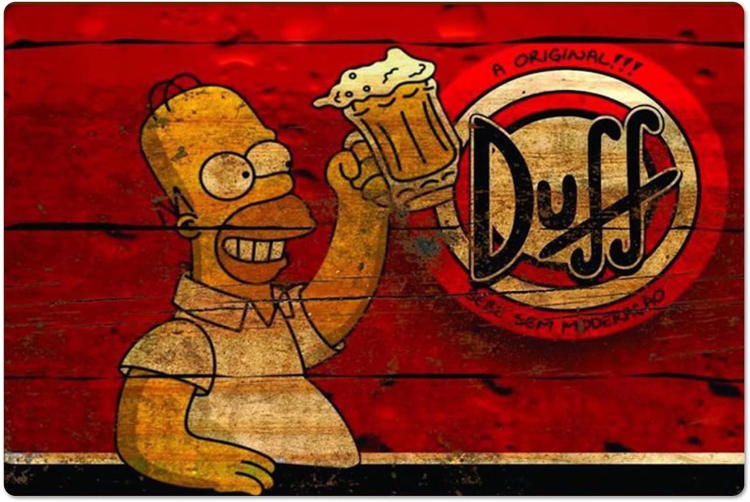 Home Gym Hack - Retro Metal Poster Homer Duff Beer