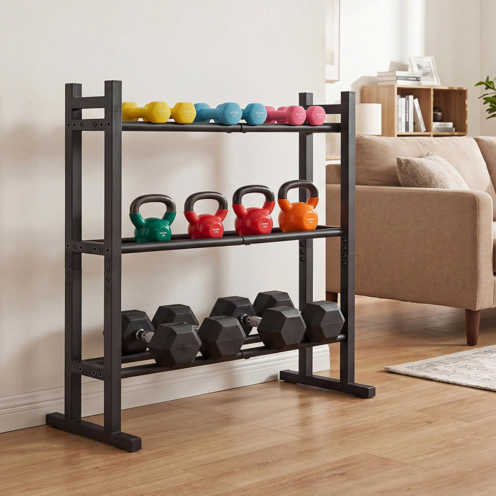 Heavy Duty 3-Tier Dumbbell Rac - Home Gym Equipments review and price
