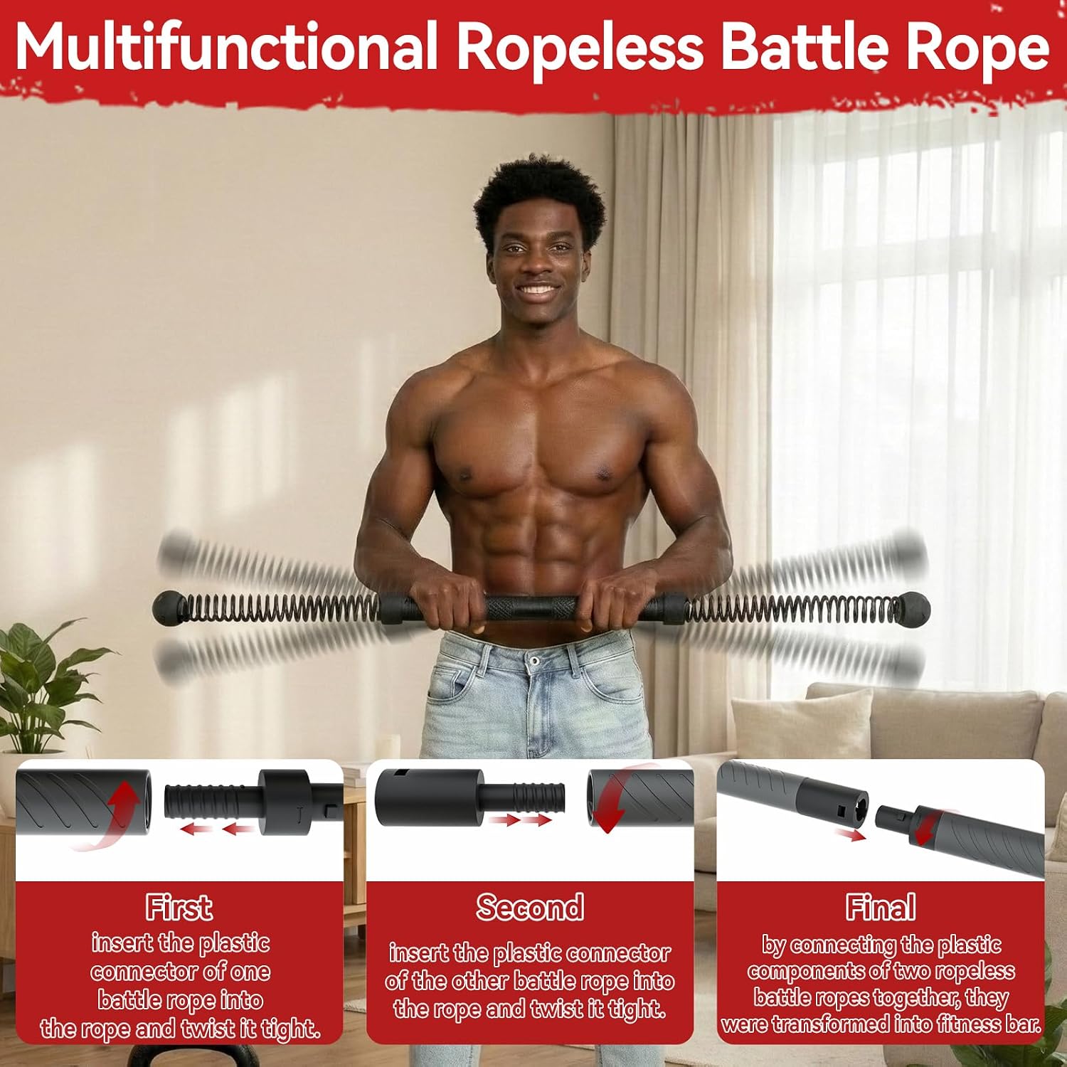 2-in-1 Upgraded Cordless Battl - Home Gym Resistance review and price